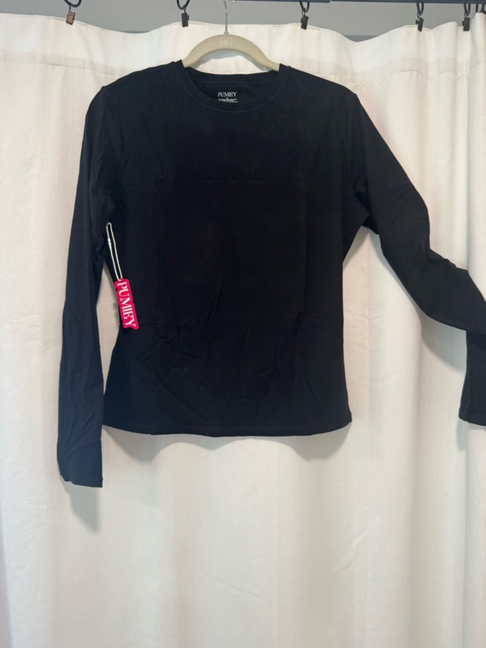 Pumby Black Long-Sleeve Crewneck Tee